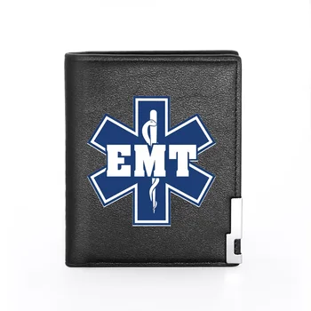 Naujas EMT greitosios Medicinos Pagalbos Technikas Paramedic Temą Spausdinimo Pu Odos Piniginės 