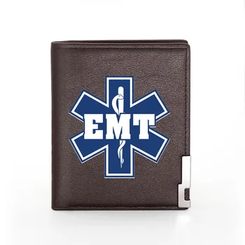 Naujas EMT greitosios Medicinos Pagalbos Technikas Paramedic Temą Spausdinimo Pu Odos Piniginės 