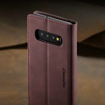 CaseMe Retro Telefono dėklas Samsung Galaxy S10 5G Prabanga Kreditinės Kortelės Stovi Magnetinio Oda, Flip Dangtelis, Skirtas 