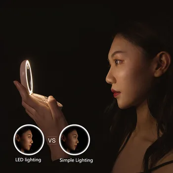 Naujas Xiaomi Sothing LED Makiažo Veidrodis su Ventiliatoriumi Nešiojamą Kartus Nešiojamų Micro USB Chargeableable Makiažo Priemonė, Mini Išjungti Radiatorius, Ventiliatorius