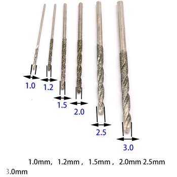10pc/daug Krištolo, Nuvarytas Papuošalai Poliravimo Deimantų Padengtas Twist Drill Bit Nustatyti Gręžimo Fine Diamond Adata Twist Drill Bits