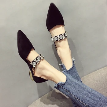 Moterų batai vieno batai 2019 m. vasaros naują žodį, pažymėjo flash gręžimo mažo kulno batų