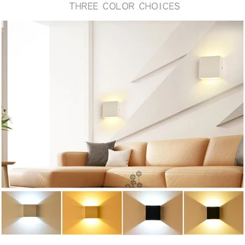 Aliuminio lydinys LED siena, šviesos, šviesos srautą galima reguliuoti patalpų skyriaus 6w sienos lempos COB šviesos šaltinis, miegamojo lovos koridoriaus sienos sconce