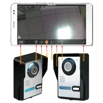 Belaidžio WIFI Vaizdo Duris Telefono Patalpų Stebėti Aišku, Naktinio Matymo Vandeniui Lauko Kamera su Lietaus Domofonas Sistema HD 72
