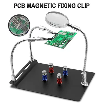 Magnetinis, Universalus Telefono PCB IC Chip Plokštė Jig stalo Laikiklis 3X Didinamojo stiklo Remonto Įrankių Priežiūra Rungtynių Elektroniniai Įrankiai