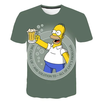 Simpsonai Homeras 3d Print T Shirt Bart Simpson House Drabužių Homer Simpsons palaidinukė drabužiai, drabužiai vyrams ir moterims Simpson
