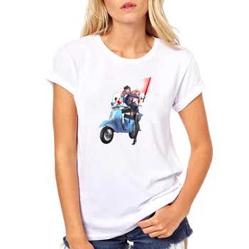 2019 Kietas Tee Vespa Mergina Vairuotojai Motociklo Marškinėliai Moterims Vasaros Viršūnes Moterų Priežastinis marškinėliai Drabužių trumpomis Rankovėmis Tee Mergaitėms