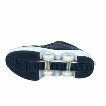 Nauja Juoda Deformacijos Parkour Batai su LED Unisex Deformacijos Roller Batai Čiuožimo Batai Laisvalaikio Sportbačiai Vaikščioti Riedučiai