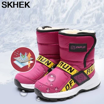 SKHEK Rusija vaikų žieminiai batai auliukiniai vaikams sniego batai mergaitėms žiemos batų Mados vilnos berniukai vandeniui batai
