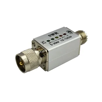 Nauja versija MINI SWR 3Mhz-30Mhz 10W iki 100W VSWR LED indikatoriaus Jungtis ekranas Trumpųjų bangų stovi banga lentelė metrų G11-012