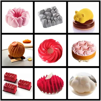 SHENHONG Naujas Tortas Pelėsių Kepimo Desertas Putėsiai Silikono 3D Pelėsių Silikonowe Moule Pyragai, bandelės, Šokoladas Visos Minkštas Bakeware