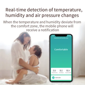 Aqara Temperatūros ir Drėgmės Jutiklis skirtas Xiaomi Protingo Namo Aplinkos Oro Slėgio Jutiklis Zigbee Ryšio dirbti Mi Home APP