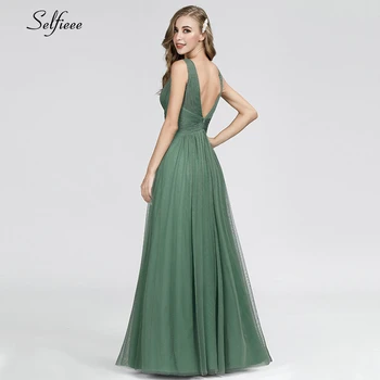 Elegantiškas Ilgas Suknelės-Line V-Kaklo Vientisos Spalvos Berankovė Backless Moterų Suknelės, 2020 Pigūs Vasaros Ponios Maxi Saldžiųjų Suknelės
