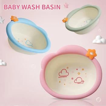 Nešiojamų Silikono, Plastiko Eco-friendly Baby Vonia Footbath Praustuvas Sutirštės Kūdikių Vonia su Animacinių filmų Modelio, Įvairių Spalvų