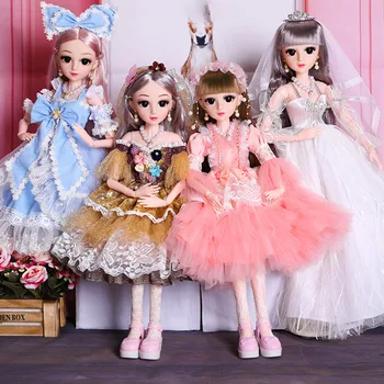 Bjd Doll 60cm Dovanos Mergaitė Silver Pink Plaukų Lėlė Su Drabužiais Lėlės Vaikams Geriausia Gimtadienio Dovana, Rankų darbo Grožio Žaislai Vaikams