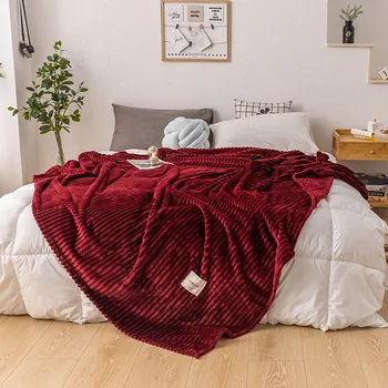 Super Minkštas Kieto Dygsniuotas Flanelė Antklodės Lovos Dryžuotų Audinių Mesti Sofa Cover Lovatiesė Žiemos Šiltos Antklodės Mesti antklodę