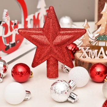 30pcs Kalėdų Kamuoliukus Komplektai, Medžio Viršuje Sparkle Žvaigždės Kabo Kamuolys Niekučius Snaigės Kalėdų Medžio Apdaila oro Balionai Ornamentu