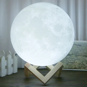 Įkrovimo 3D Stebuklinga LED Luna Naktį Mėnulio Šviesos Lempa, Stalas USB Įkrovimą, 2 Spalvų Kaita, Touch Control Namų Dekoro Kūrybos Dovana