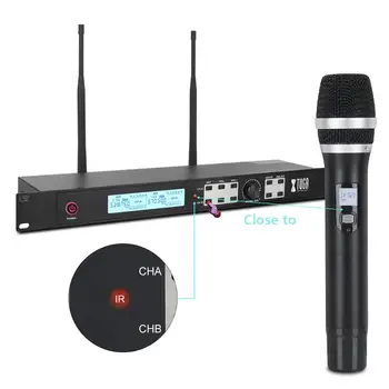 XTUGA 2020 NAUJAS UHF Dual Wireless Handheld Dinaminius Karaoke Mikrofonas Sistema su Echo, Vėlavimą,328 Pėdų Nuotolio, 