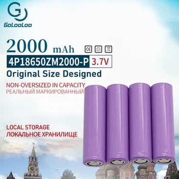 Golooloo 4pcs/daug 2000mAh 3.7 V 18650 Akumuliatorius bateria li-ion Baterijos pramoninių baterijų