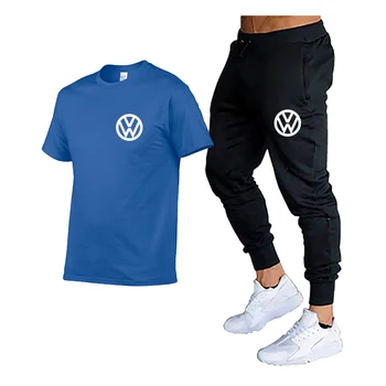 2020 m. vyrų mados dviejų dalių kostiumas: marškinėliai + atsitiktinis kelnės, vyriški nauji sportiniai atspausdintas T-shirt kostiumas, aukštos kokybės sportinė apranga