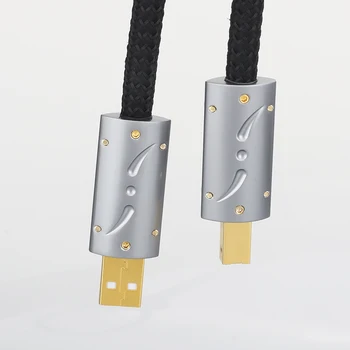 Viborg UC01 HI-End Sidabro Padengtą OFC USB Audio Kabelis Šeimyna USB-AB-A-B VPK paauksuoti VPK Dekoderis Spausdintuvo Duomenų kabeliu
