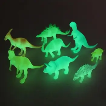 8 vnt/set Naktį Šviesos Noctilucent Dinozaurų Paveikslas Dovana Švyti Tamsoje Žaislai Žaislas Vaikams, Vaikų Žaislai ir Pomėgiai