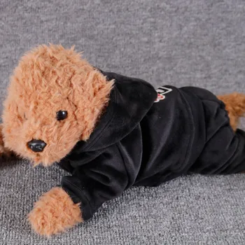 Pet Aksomo Šiltas Kailis, šuo franse buldogas Šuniuką medžiaga Leopardas Spausdinti Striukės, Paltai Rudens Ir Žiemos Outwear