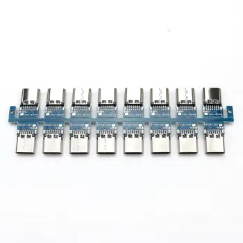 YuXi 100vnt/daug USB 3.1 C Tipo Jungtis 14 Pin Female Lizdas talpykla Per Skyles PCB 180 Vertikalus Skydas USB-C