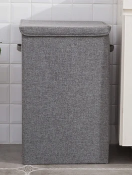 Aukštos kokybės medvilnės skalbinių krepšį su dangčiu, vonios kambarys, didelė virtuvė saugojimo krepšys namų lankstymo žaislas kibirą krepšelį LB52103