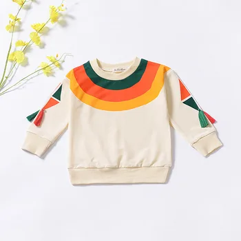 Bamblys vaikams, kūdikių, mergaičių drabužiai visiškai rankovės outwear megztiniai šiltas, mielas ruduo spalvingas viršūnes hoodies drabužius mergina 6M-5Y