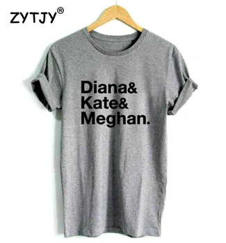 Diana Kate Meghan Moterų marškinėlius Medvilnės Atsitiktinis Juokingi marškinėliai Lady Yong Mergina Viršuje Tee Hipster Lašas Laivas S-365