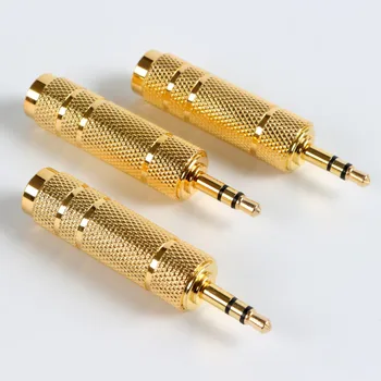 Audio Adapteris 3,5 mm Aukso Padengtą iki 6,5 mm ir 6,5 mm iki 3,5 mm Mikrofono Ausines Gitara Galvos Adapteris