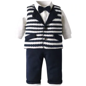 Kūdikis, Berniukas Žiemos Drabužių Set/Sutirštės Šiltas 3 dalių Kostiumas Berniukui /Baby Boy Birhday Šalies Suit3271