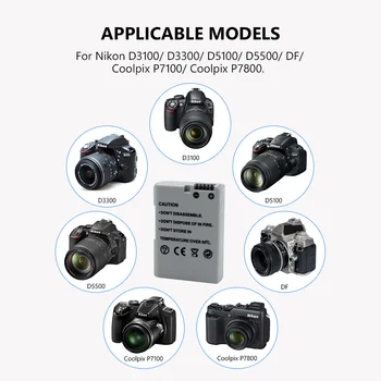 1pc LT-EL14A 1230mAh 7.2 V Li-ion Kamera, Baterija Nikon D3100/D3300/D5100/D5500/DF/Coolpix P7100/Coolpix P7800