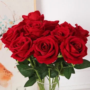 10vnt/daug Šilko Rožės Dirbtinės Gėlės Netikrą Gėlių Puokštė Rožių Artificielle Vestuvių Namų, Sodo Dekoro Valentino Diena Dovana