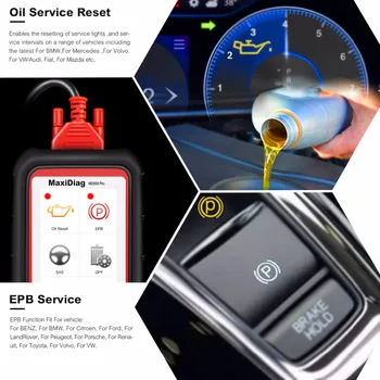 Autel MaxiDiag MD808 Pro OBD2 Auto Diagnostikos Skaitytuvas ABS SRS EPB Naftos iš Naujo