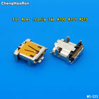 ChengHaoRan 2-10VNT Acer Iconia Tab A700 A701 A510 Naujos Micro USB Jungtis Įkrovimo lizdas Lizdo Elektros Kištuką Dokas 17pin