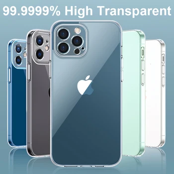 Prabanga Grūdintas Stiklas Case For Iphone 12 Mini Pro 11 Xs Max X Xr Aišku, Skaidrus Hard Case For Iphone Se 2020 7 8 Plius Fundas