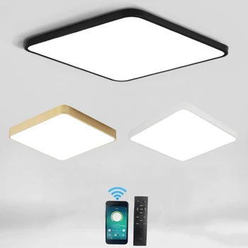 Aukso/Juoda/Balta-Ultra Plonas 5cm LED Lubų Šviesos Kūrybos Aikštės Paviršiaus, Sumontuotų Lubų Lempa, Miegamojo, Virtuvės, Namų Dekoro Lempos