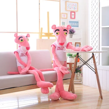 1pc 55/80CM kawaii Pink Panther su T-shirt Pliušiniai Žaislai Mielas Vaikams, Lėlės, Minkšti Minkšti Karšto Anime Žaislai, Gimtadienio Dovana Kūdikiui