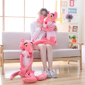 1pc 55/80CM kawaii Pink Panther su T-shirt Pliušiniai Žaislai Mielas Vaikams, Lėlės, Minkšti Minkšti Karšto Anime Žaislai, Gimtadienio Dovana Kūdikiui