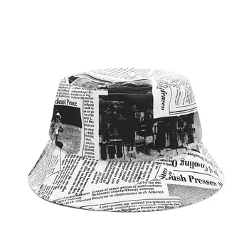 2020 metų Vasaros Unisex Ins Kibiro Kepurę Naujo Dizaino Laikraštyje Išspausdintas Moterų, Vyrų, Lauko apsaugos nuo Saulės Medvilnės Dangtelis Gatvės Mados Žvejybos hat