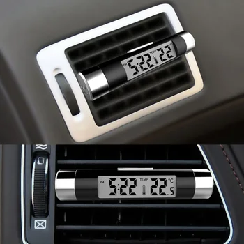 Automobilių Skaitmeninių LCD Laikrodžių Temperatūra Mėlynas Apšvietimas Įrašą Toyota Corolla RAV4 Camry Prado Avensis Yaris Hilux 