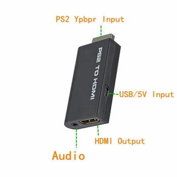Nešiojamų PS2 HDMI 480i/480p/576i Garso ir Vaizdo Keitiklis su 3,5 mm Garso Išvesties Palaiko Visus PS2 Rodymo Režimai PS2 HDMI