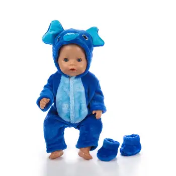 Šiltas Jumpsuit+batai, Drabužiai Tinka gimęs kūdikis 43cm Lėlės Drabužiai Lėlės Priedai 17inch baby Doll