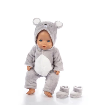 Šiltas Jumpsuit+batai, Drabužiai Tinka gimęs kūdikis 43cm Lėlės Drabužiai Lėlės Priedai 17inch baby Doll