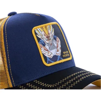 Naujas DBZ Akių Skrybėlę Anime Majin Vedžitas Beisbolo kepuraitę Aukštos Kokybės Lenkti Kraštų Black & karinio jūrų Laivyno Snapback Cap Gorras Casquette
