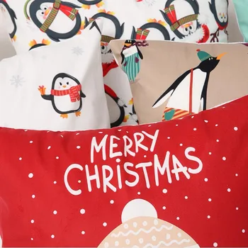 Meijuner Pagalvėlė Padengti Animacinių Filmų Linksmų Kalėdų Pusiaujo Pingvinas Apkabinti Užvalkalas Medvilnės Pagalvėlės Dangtis Valgomasis Viešbutis Y354
