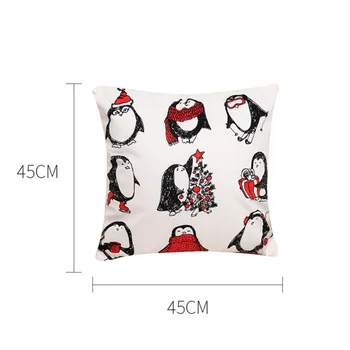 Meijuner Pagalvėlė Padengti Animacinių Filmų Linksmų Kalėdų Pusiaujo Pingvinas Apkabinti Užvalkalas Medvilnės Pagalvėlės Dangtis Valgomasis Viešbutis Y354